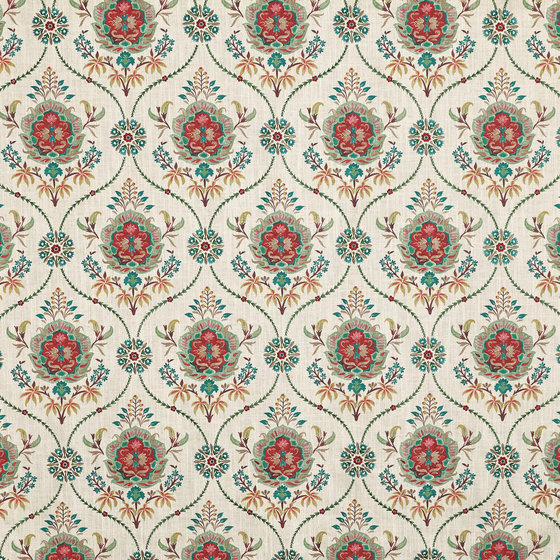 Photo of the fabric Leila 4266 641 swatch by Prestigious. Use for Curtains, Accessory, Top of Bed. Style of Floral And Botannical, Jacquard