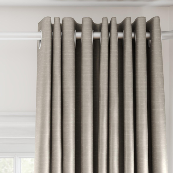 Photo of the fabric Luxe Fog swatch by James Dunlop Essentials. Use for Curtains, Accessory, Top of Bed. Style of Plain, Texture