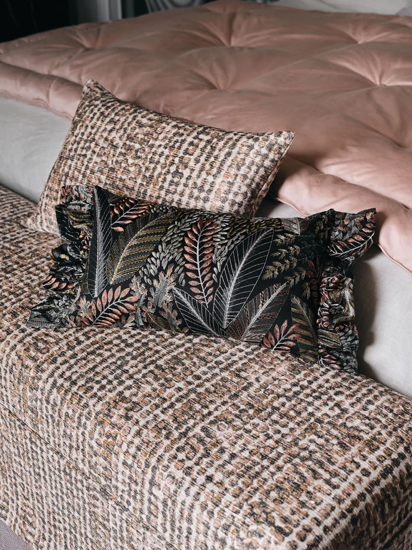Photo of the fabric Ezri 7976 01 in situ by Romo. Use for Upholstery, Accessory