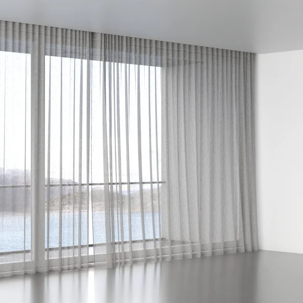 Photo of the fabric Drift Volcanic swatch by James Dunlop. Use for Sheer Curtains. Style of Plain, Sheer