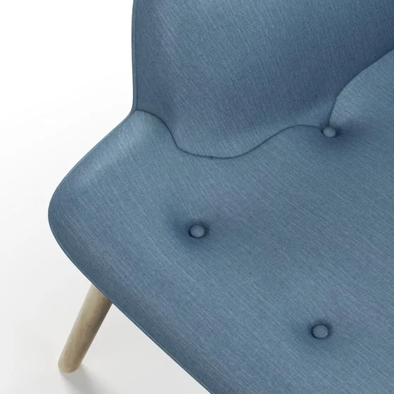Photo of the fabric Provence Denim swatch by James Dunlop Essentials. Use for Curtains, Upholstery, Accessory, Top of Bed. Style of Plain, Texture