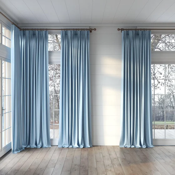 Photo of the fabric Provence Sky swatch by James Dunlop Essentials. Use for Curtains, Upholstery, Accessory, Top of Bed. Style of Plain, Texture