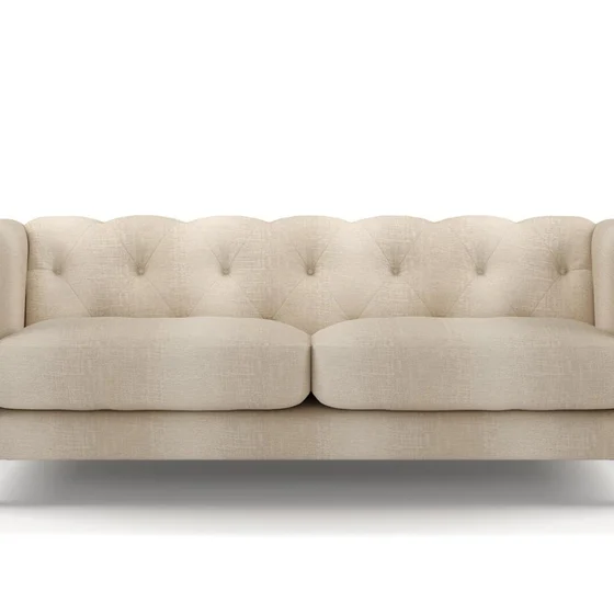 Photo of the fabric Maxime Sand swatch by James Dunlop. Use for Upholstery, Accessory. Style of Stripe, Texture