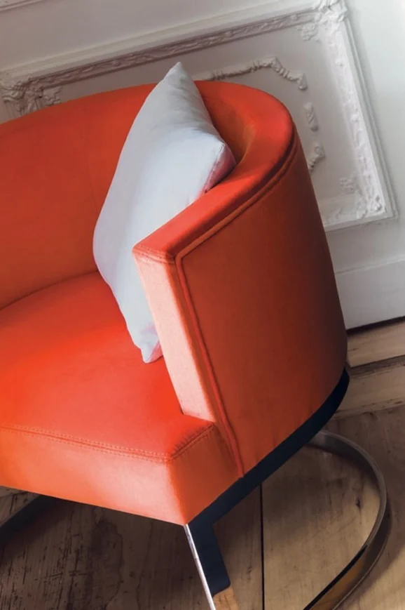 Photo of the fabric Tribeca D 3160 3160 2916 in situ by Casamance. Use for Curtains, Upholstery, Accessory. Style of Plain, Velvet