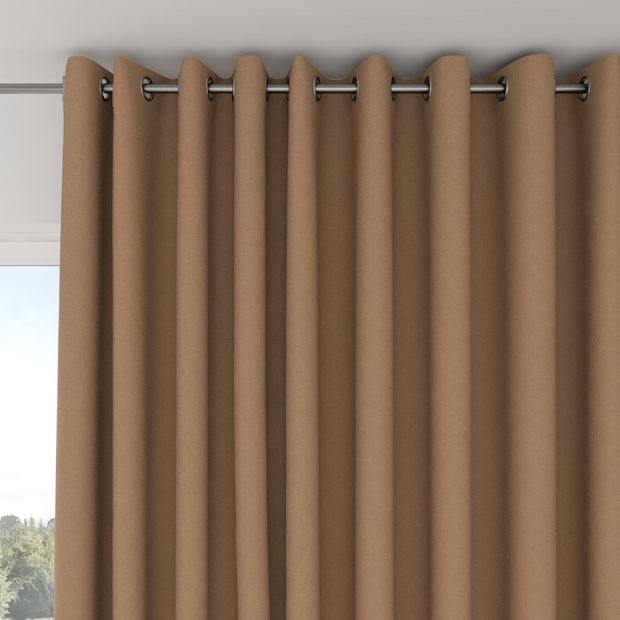 Photo of the fabric Satori Stonewash Copper swatch by Mokum. Use for Curtains, Upholstery Light Duty, Accessory, Top of Bed. Style of Plain, Texture