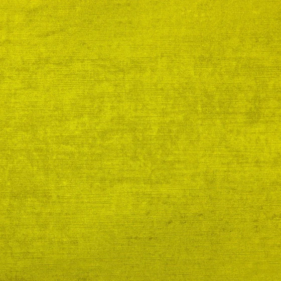Photo of the fabric Velvesheen Chartreuse swatch by Zepel. Use for Curtains, Upholstery, Accessory, Top of Bed. Style of Plain, Velvet