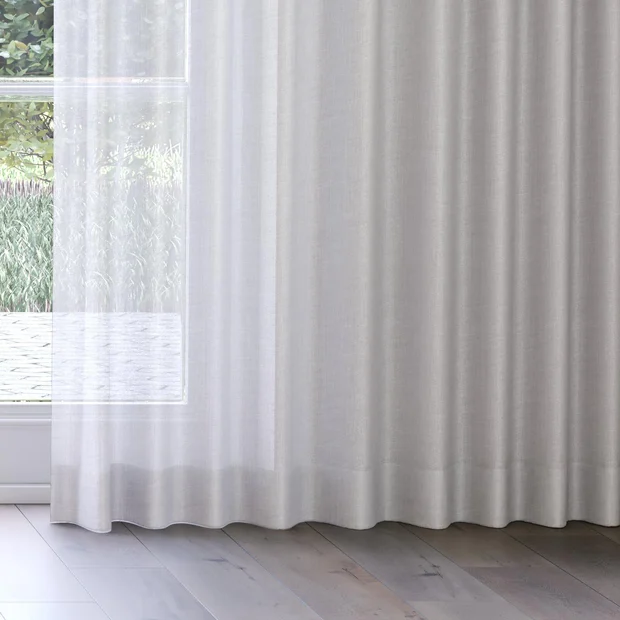 Photo of the fabric Uru Mist swatch by Mokum. Use for Sheer Curtains. Style of Plain, Sheer
