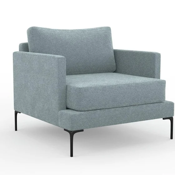 Photo of the fabric Modernist Chambray swatch by Mokum. Use for Upholstery, Accessory. Style of Plain, Texture