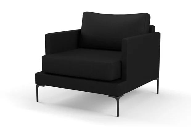 Photo of the fabric Allium Noir swatch by Mokum. Use for Upholstery, Accessory. Style of Plain, Texture