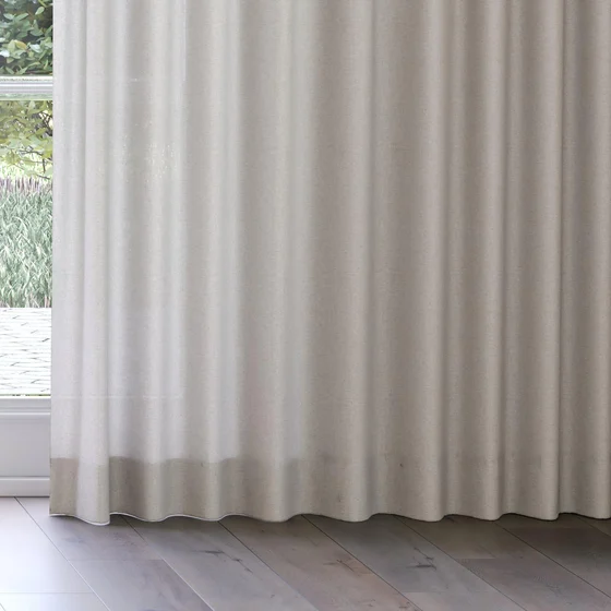 Photo of the fabric Envoy 2 Oatmeal 320cm swatch by James Dunlop Essentials. Use for Curtains, Accessory, Top of Bed. Style of Plain, Texture