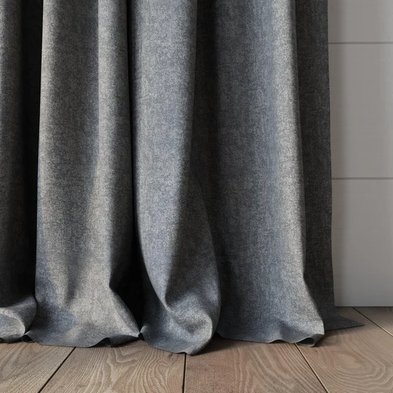Photo of the fabric Avalon FR Blackout Steel swatch by James Dunlop Essentials. Use for Curtains. Style of Plain, Texture