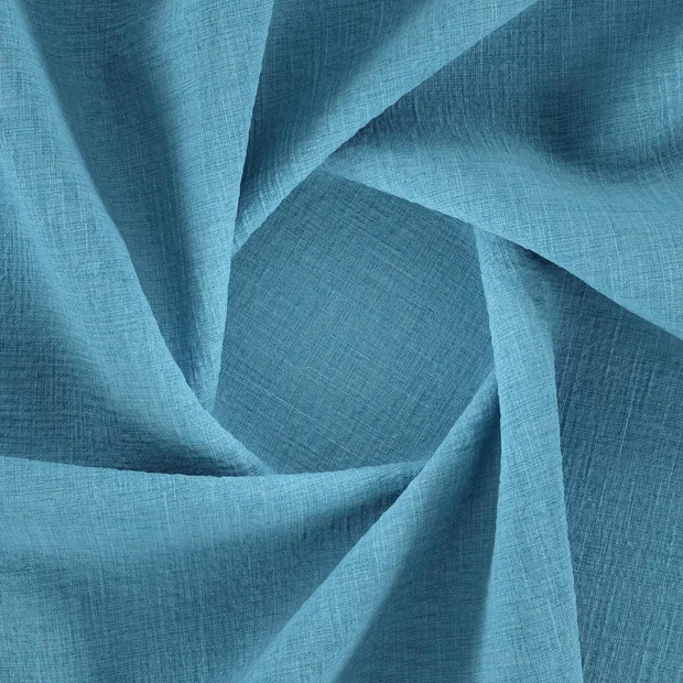 Photo of the fabric Liro Teal swatch by FR-One. Use for Curtains. Style of Plain, Taffeta