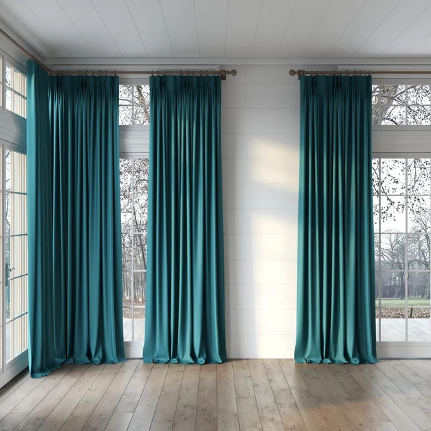Photo of the fabric Urban Peacock swatch by James Dunlop. Use for Curtains, Upholstery, Accessory. Style of Plain, Texture