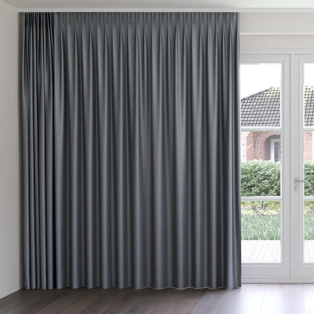 Photo of the fabric Stallion 2 UC Storm swatch by James Dunlop Essentials. Use for Curtains, Accessory. Style of Plain, Texture