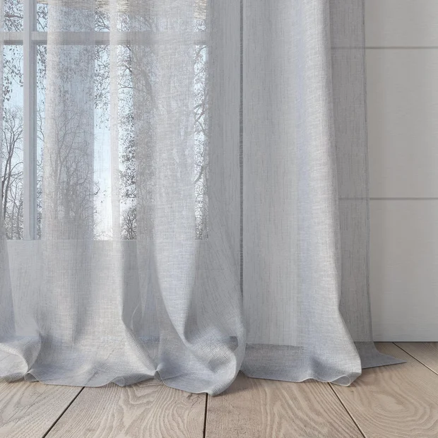 Photo of the fabric Seaview Silver Birch swatch by James Dunlop. Use for Sheer Curtains. Style of Plain, Sheer
