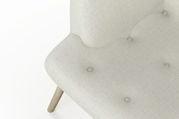 Photo of the fabric Grounded Oyster swatch by James Dunlop. Use for Upholstery, Accessory. Style of Plain, Texture