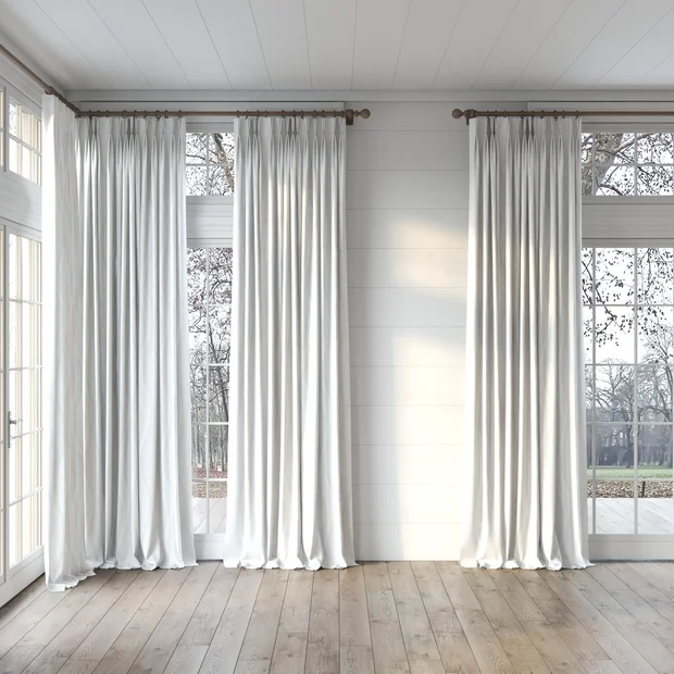 Photo of the fabric Paramount Ivory swatch by James Dunlop. Use for Sheer Curtains. Style of Abstract, Sheer