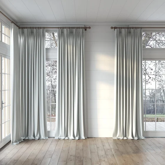 Photo of the fabric Kennedy II Blackout Frost swatch by James Dunlop. Use for Curtains. Style of Plain, Texture