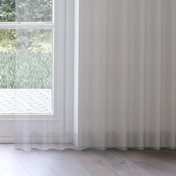 Photo of the fabric Makai (JDG) Birch swatch by Mokum. Use for Sheer Curtains. Style of Plain, Sheer