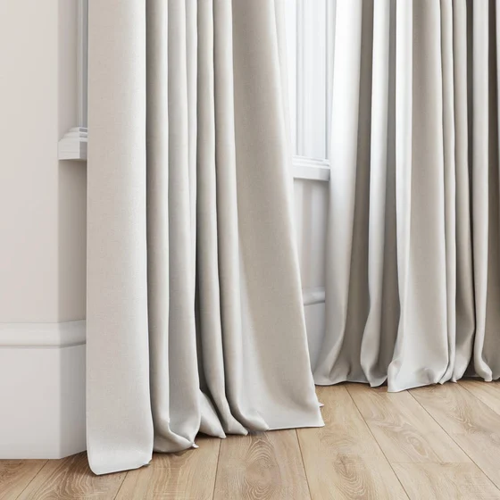 Photo of the fabric Eclipse Blackout Oyster swatch by James Dunlop. Use for Curtains. Style of Plain, Texture