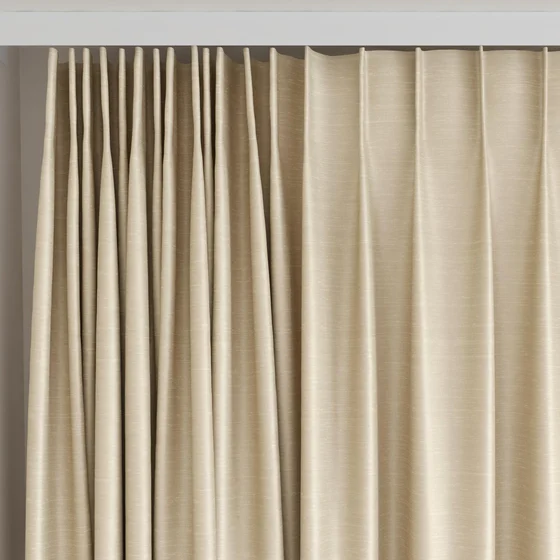 Photo of the fabric Luxe Nougat swatch by James Dunlop Essentials. Use for Curtains, Accessory, Top of Bed. Style of Plain, Texture