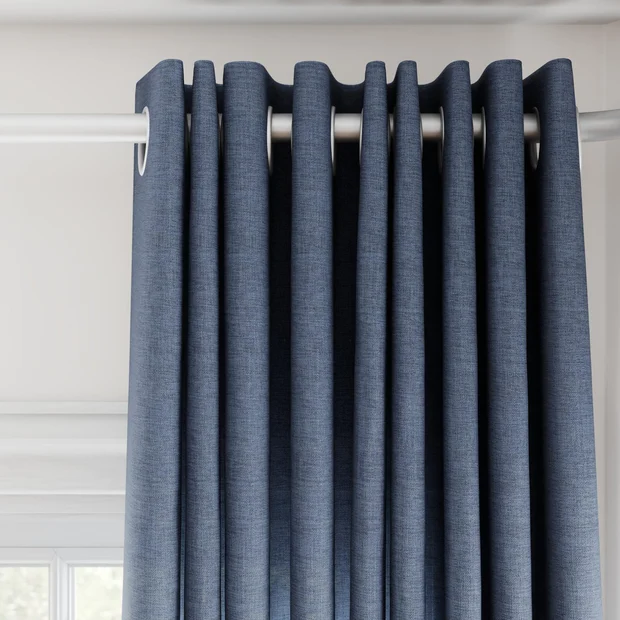 Photo of the fabric Envoy 2 Coast 320cm swatch by James Dunlop Essentials. Use for Curtains, Accessory, Top of Bed. Style of Plain, Texture
