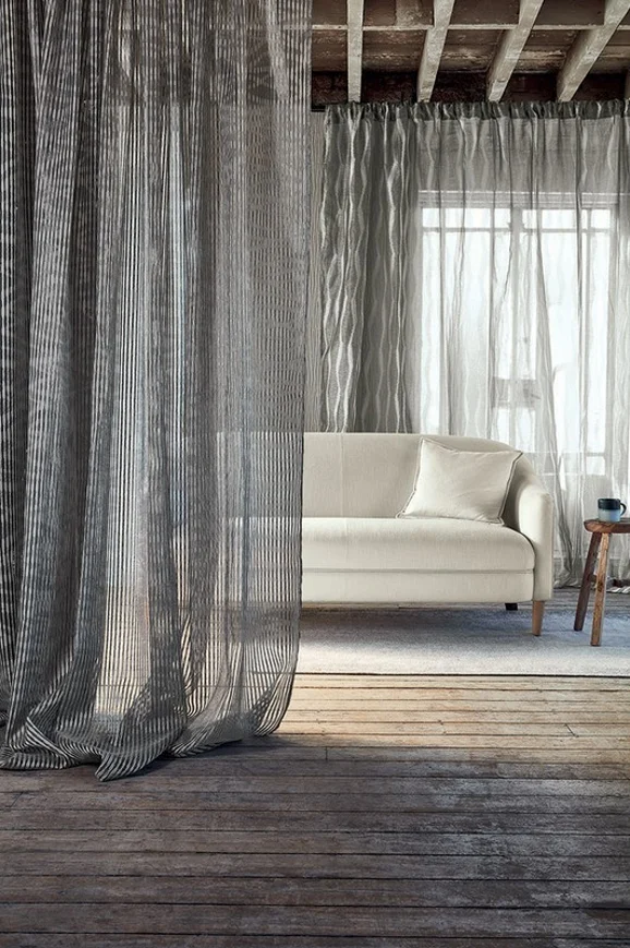 Photo of the fabric Elise V3354 02 in situ by Villa Nova. Use for Sheer Curtains. Style of Sheer, Stripe
