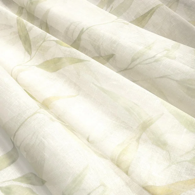 Photo of the fabric Eucalypt Natural swatch by James Dunlop. Use for Sheer Curtains. Style of Floral And Botannical, Sheer