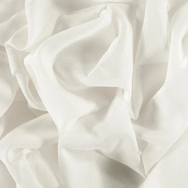 Photo of the fabric Dialogue Snow swatch by Zepel. Use for Sheer Curtains. Style of Plain, Sheer