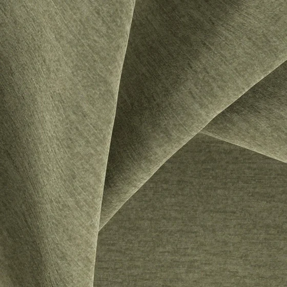 Photo of the fabric Geneva Thyme swatch by Zepel FibreGuard. Use for Curtains, Upholstery, Accessory, Top of Bed. Style of Chenille, Plain