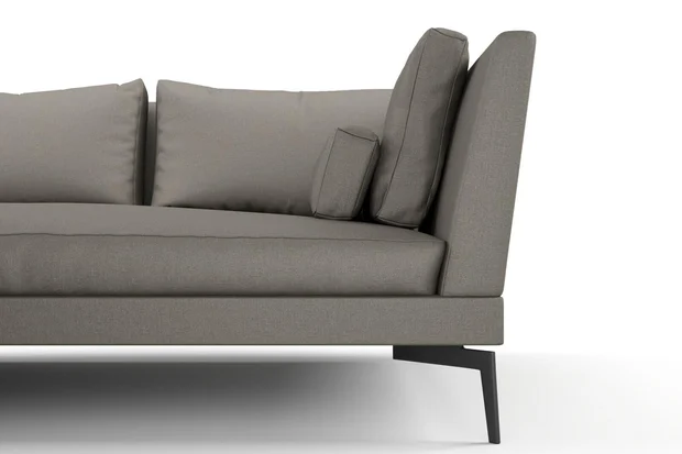 Photo of the fabric Eternal Slate swatch by Mokum. Use for Curtains, Upholstery, Accessory. Style of Plain, Texture