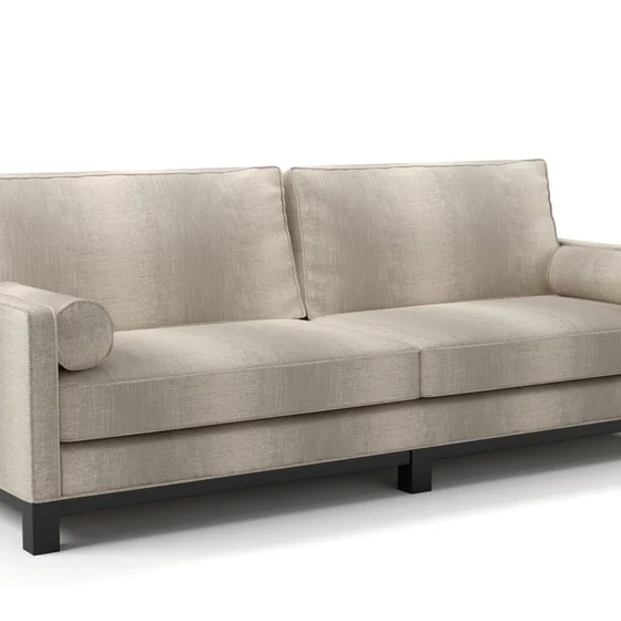 Photo of the fabric Maxime Truffle swatch by James Dunlop. Use for Upholstery, Accessory. Style of Stripe, Texture