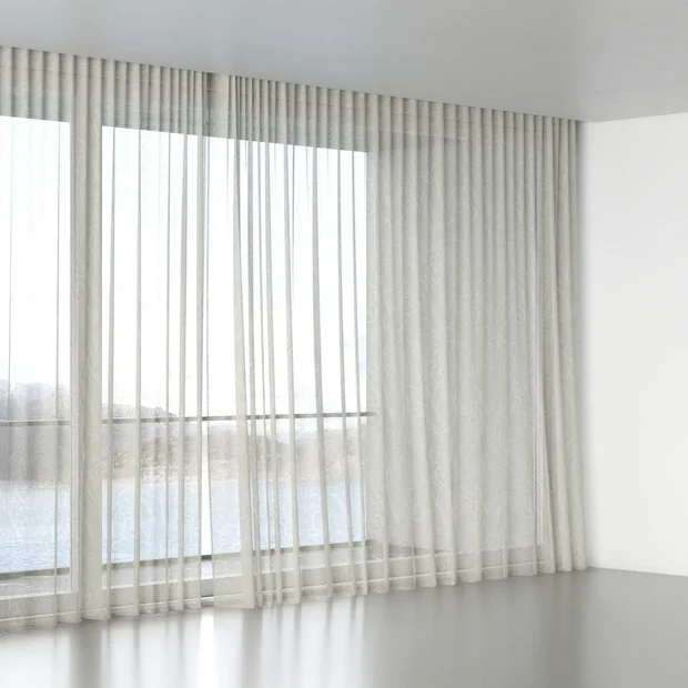 Photo of the fabric Palmery Willow swatch by James Dunlop. Use for Sheer Curtains. Style of Floral And Botannical, Sheer