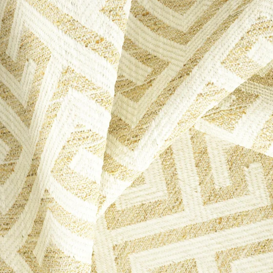 Photo of the fabric Epsilon Amber swatch by Zepel FibreGuard. Use for Upholstery, Accessory, Top of Bed. Style of Geometric, Jacquard