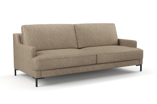 Photo of the fabric Gabrielle Walnut swatch by Mokum FibreGuard. Use for Upholstery, Accessory, Top of Bed. Style of Plain, Texture
