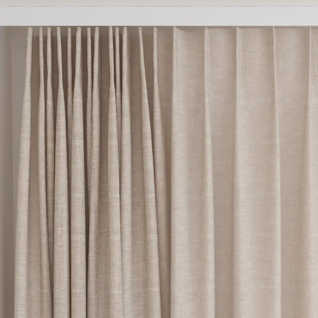 Photo of the fabric Miesian Blush swatch by James Dunlop. Use for Curtains. Style of Plain, Texture