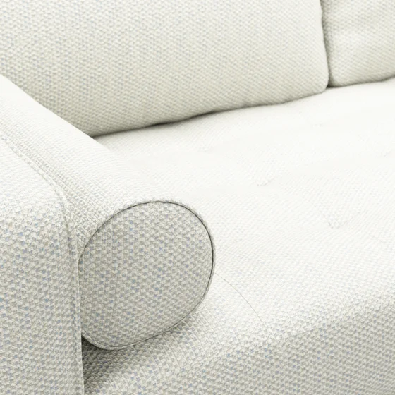 Photo of the fabric Strata Powder Blue swatch by Mokum. Use for Upholstery, Accessory. Style of Plain, Texture