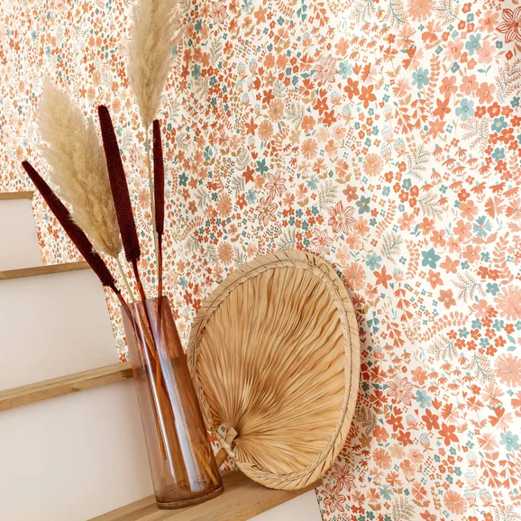 Photo of the fabric June Wallpaper 10186 30 73 in situ by James Dunlop. Use for Wall Covering. Style of Floral And Botannical