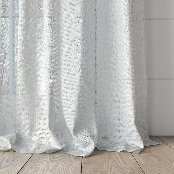 Photo of the fabric O'Keeffe Salt swatch by Mokum. Use for Sheer Curtains. Style of Plain, Sheer