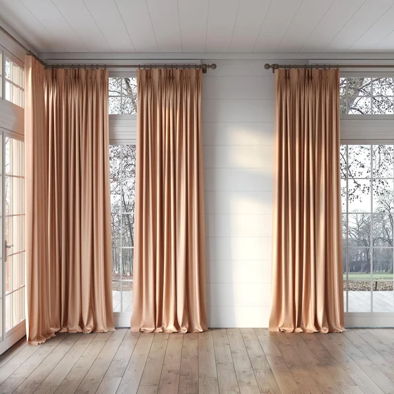 Photo of the fabric Luxe Salmon swatch by James Dunlop Essentials. Use for Curtains, Accessory, Top of Bed. Style of Plain, Texture