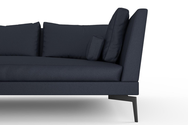 Photo of the fabric Epitome Ink swatch by Mokum. Use for Upholstery, Accessory. Style of Plain, Taffeta