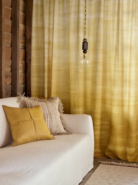 Photo of the fabric Meon Z671 02 in situ by Zinc. Use for Curtains, Accessory
