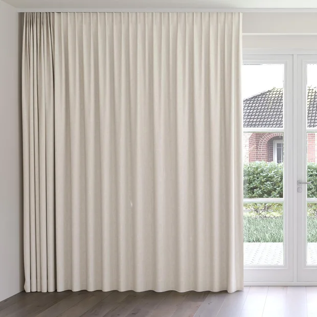 Photo of the fabric Effortless Crystal swatch by James Dunlop. Use for Curtains, Accessory. Style of Plain, Texture