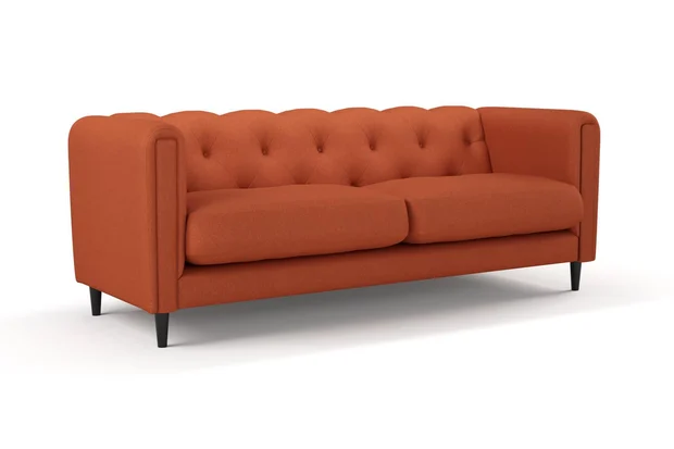 Photo of the fabric Braveheart Sunset swatch by James Dunlop FibreGuard. Use for Upholstery, Accessory, Top of Bed. Style of Plain, Taffeta