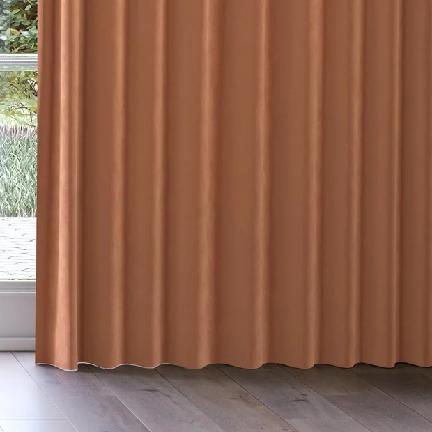 Photo of the fabric Vienna Rouge swatch by James Dunlop. Use for Curtains, Upholstery, Accessory. Style of Plain, Velvet