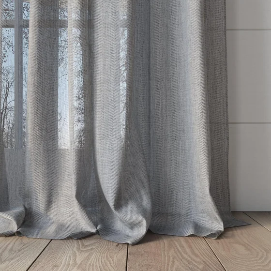Photo of the fabric Mayfair Chrome swatch by James Dunlop. Use for Sheer Curtains. Style of Sheer, Stripe