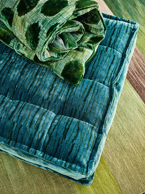 Photo of the fabric Balata Z599 03 in situ by Zinc. Use for Curtains, Upholstery, Accessory. Style of Velvet