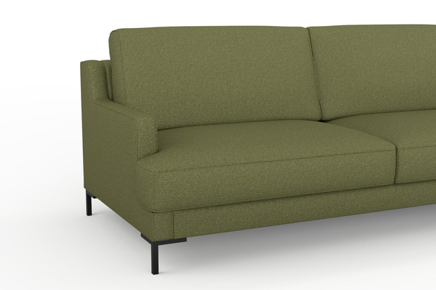 Photo of the fabric Grain Avocado swatch by Mokum. Use for Upholstery, Accessory, Top of Bed. Style of Plain, Texture