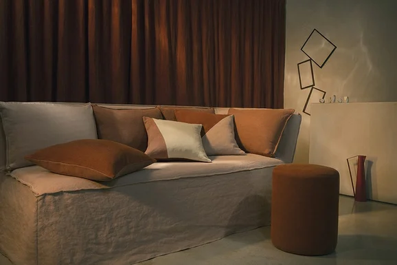 Photo of the fabric Chelsea K5180 38 in situ by Kirkby Design. Use for Curtains, Upholstery, Accessory. Style of Plain, Taffeta