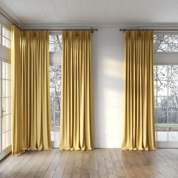 Photo of the fabric Trezor Honey swatch by James Dunlop FibreGuard. Use for Curtains, Upholstery, Accessory. Style of Chenille, Plain